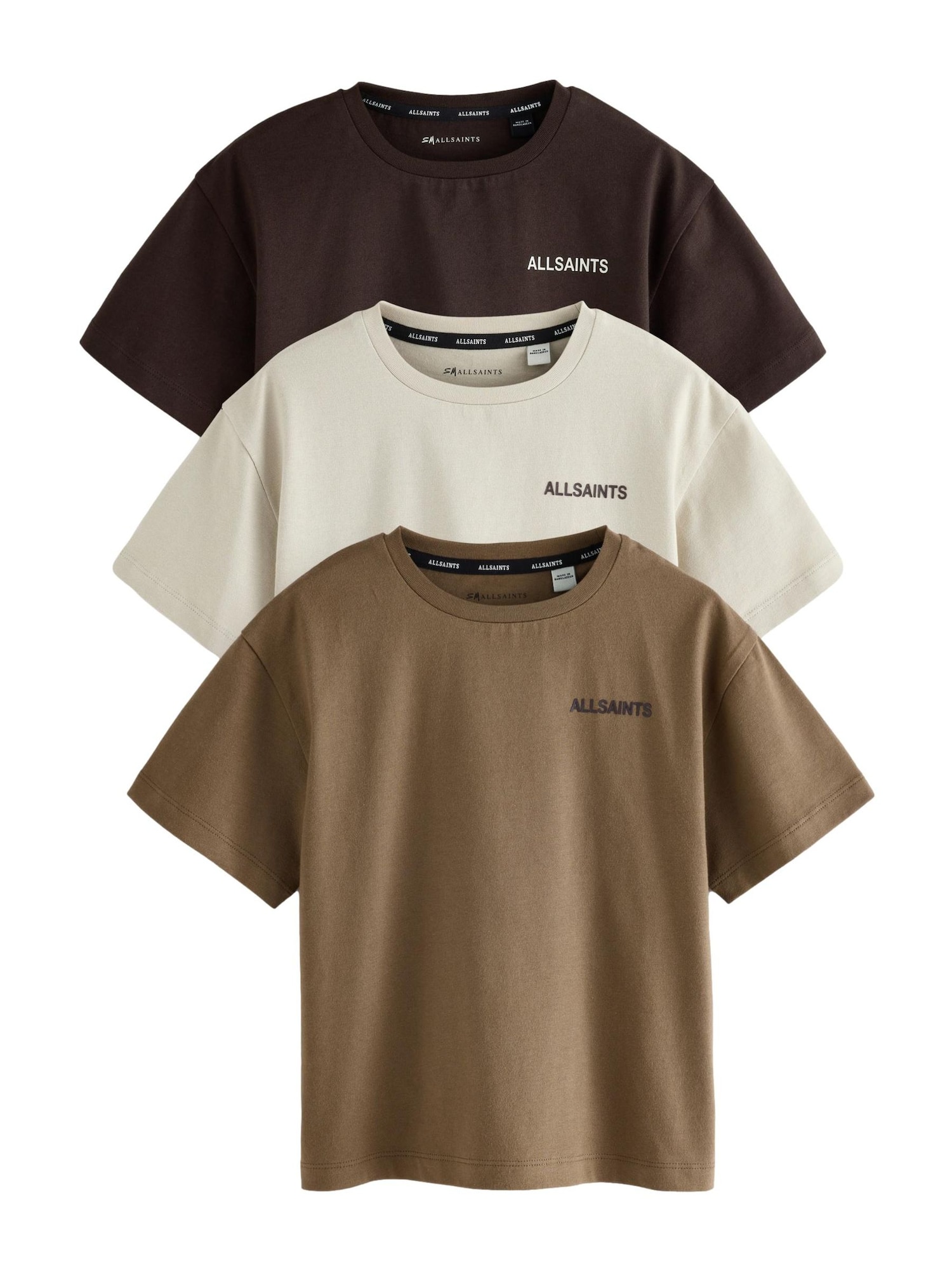 smALLSAINTS Tricou ecru / maro / maro închis