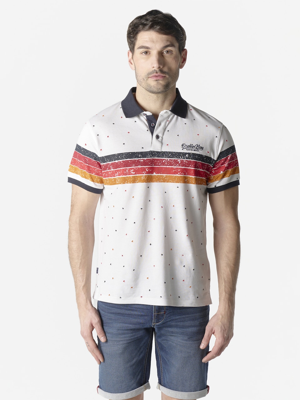 T-shirt mandarin / körsbärsröd / svart