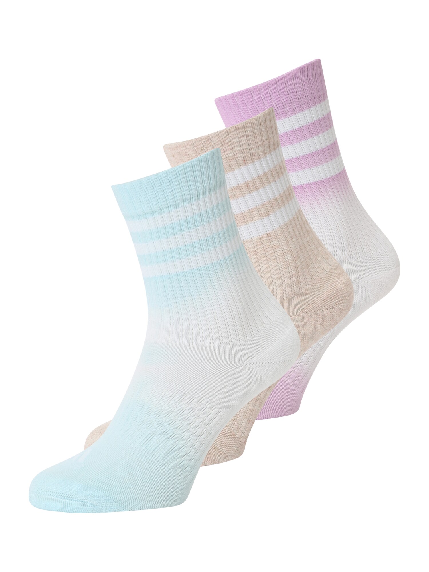ADIDAS SPORTSWEAR Športové ponožky 'Dip-Dyed 3-Stripes Cushioned '  béžová / azúrová / fialová / biela