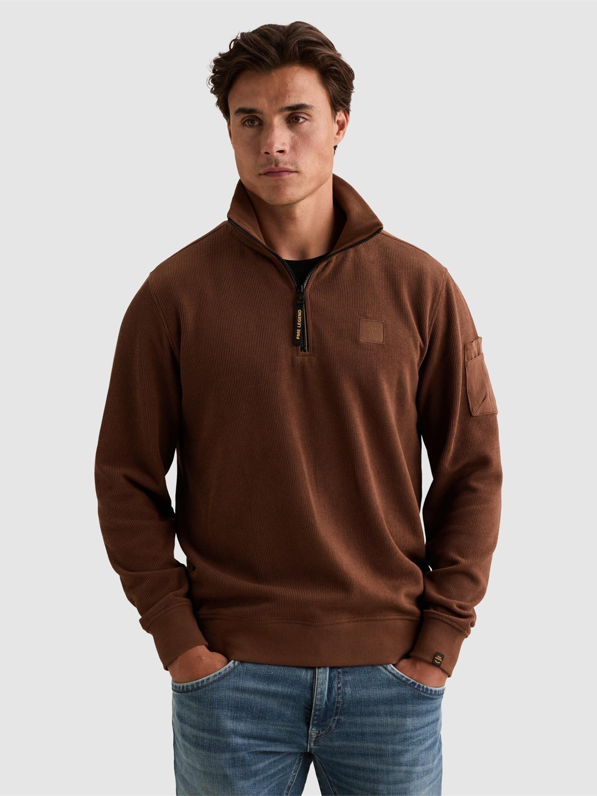 PME Legend Sweatshirt 'Sweatshirt with half-zip and flight pocket' herr