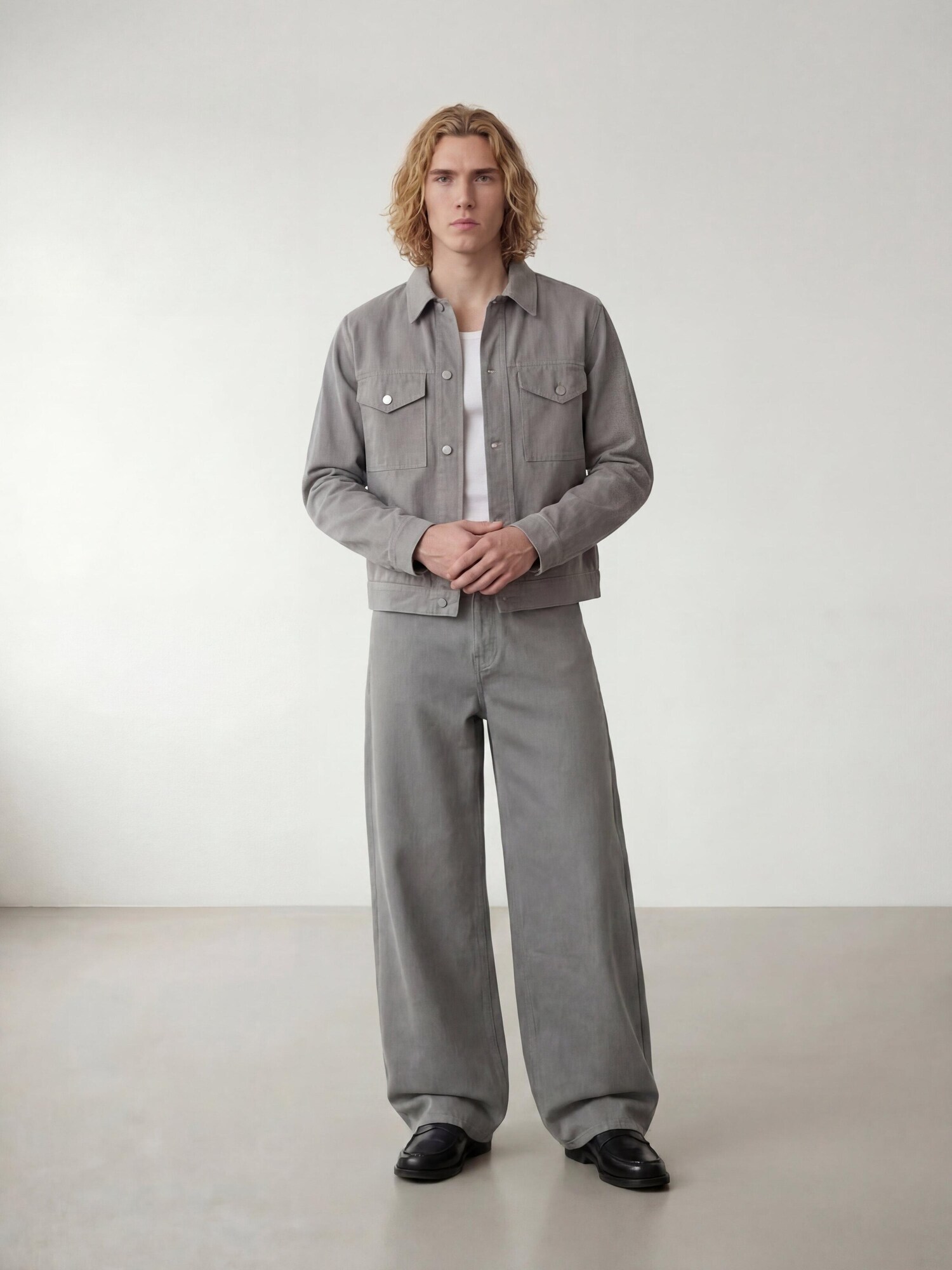 ARMIE Prijelazna jakna 'The Victor Tall Denim Jacket' siva