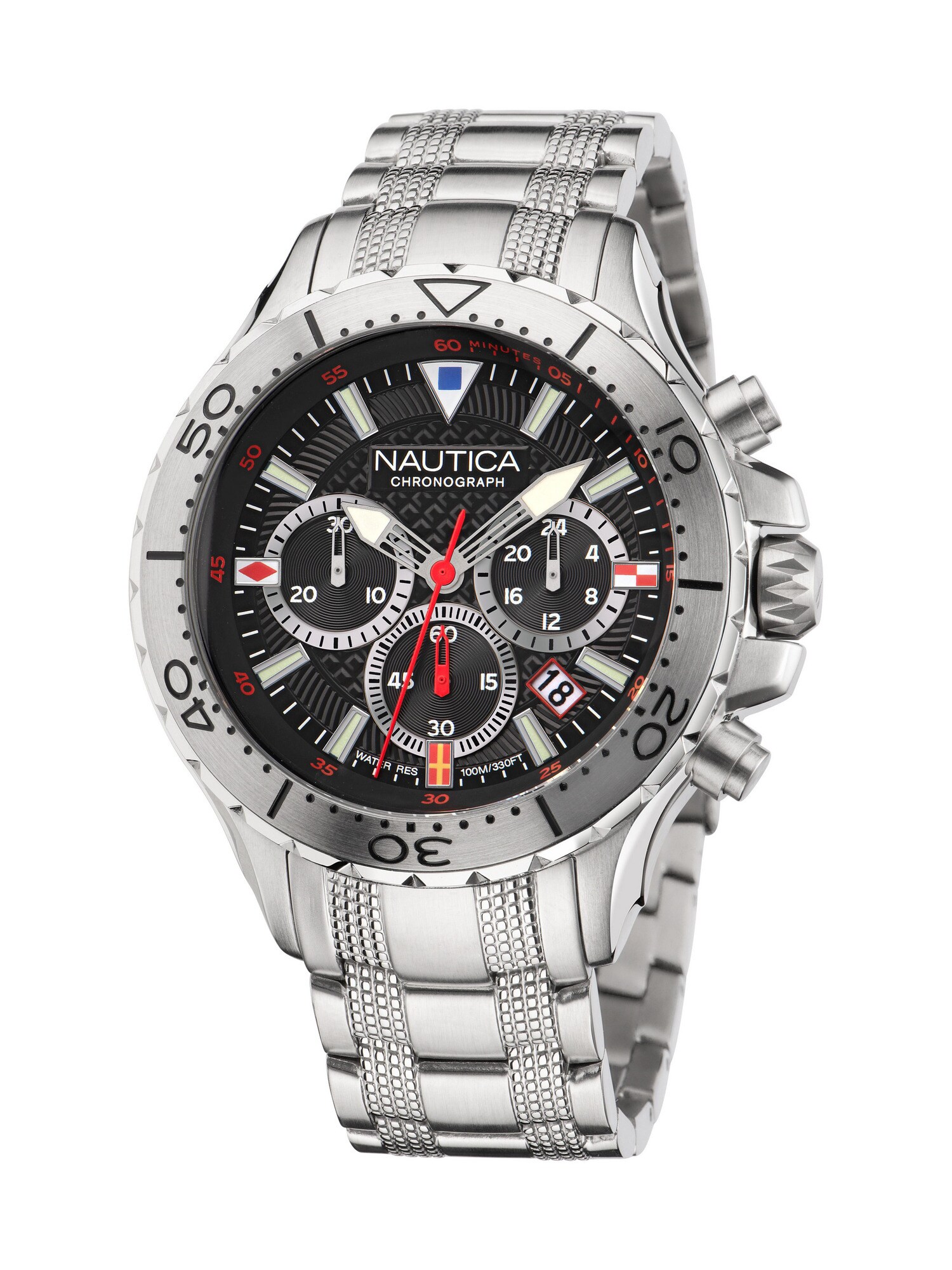Nautica Analoog Horloge Zwart / Zilver