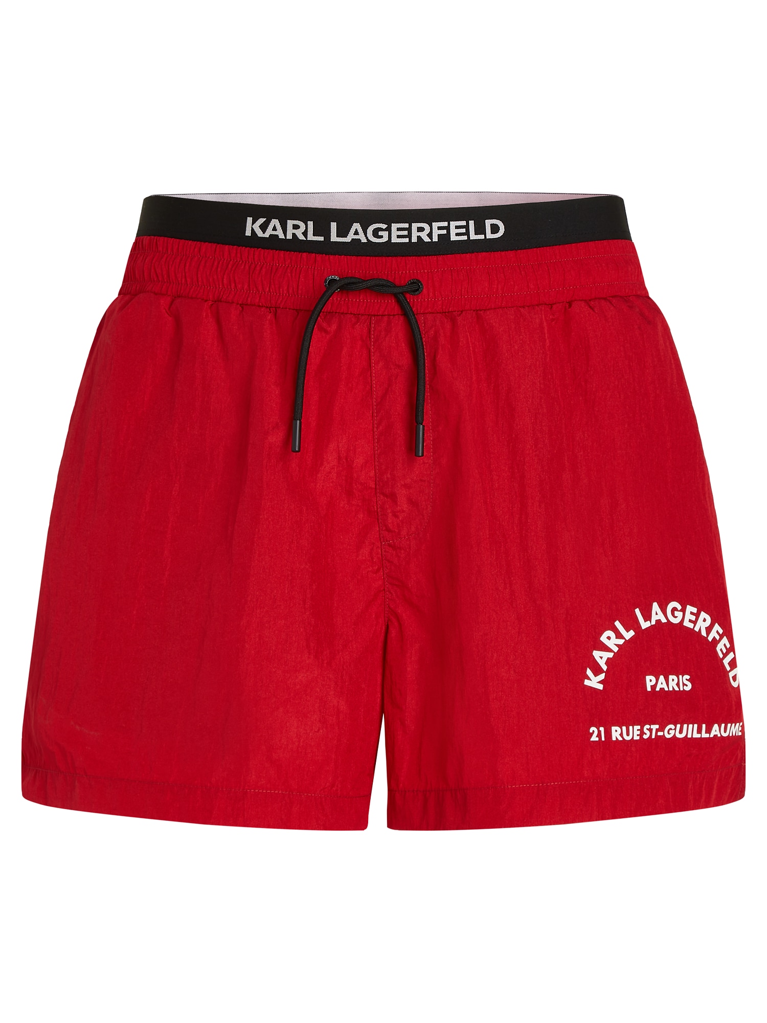 Karl Lagerfeld Kratke kopalne hlače  ognjeno rdeča / črna / bela