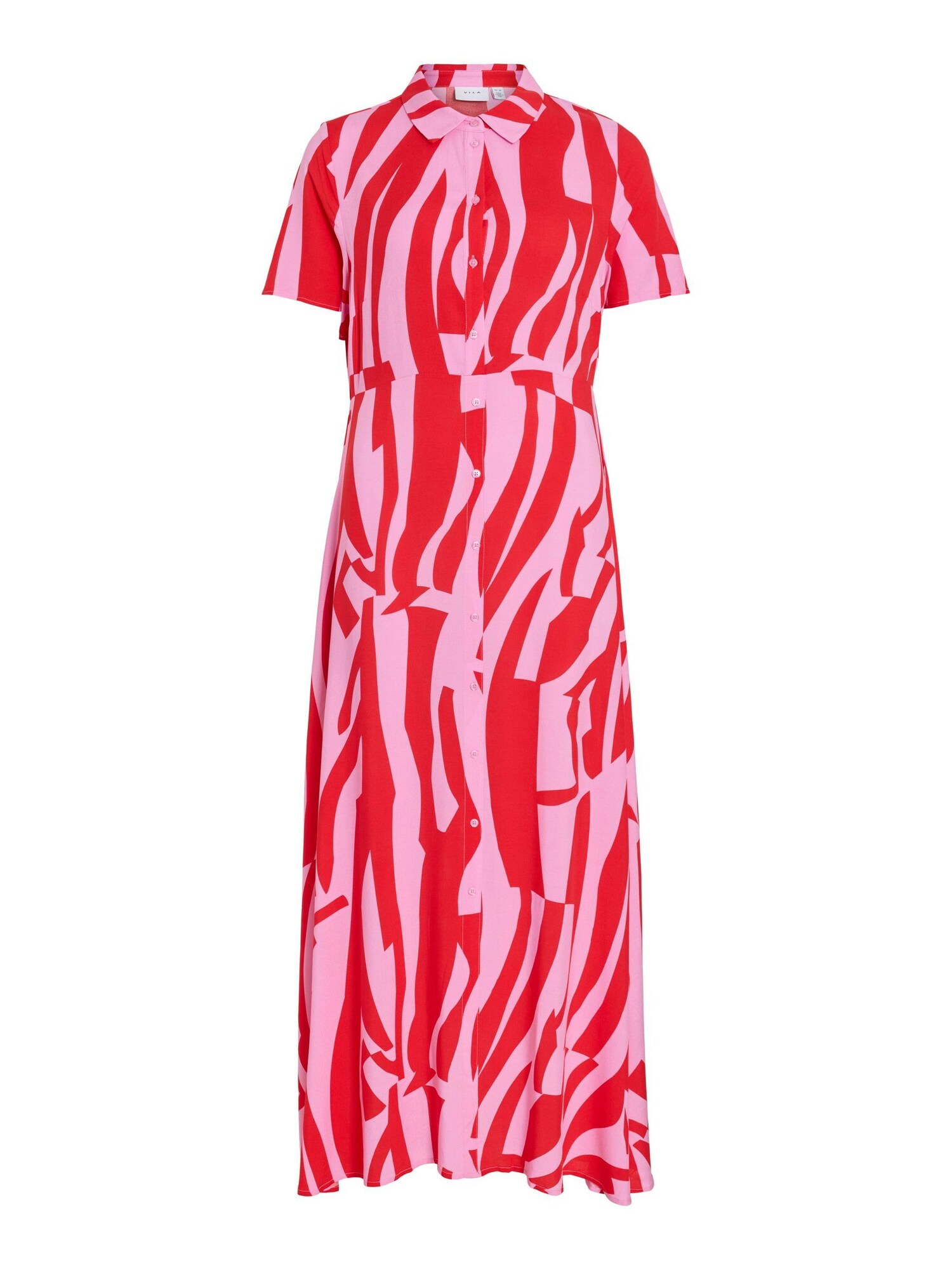 VILA Vestido camisero 'VIAya'  rosa / rojo