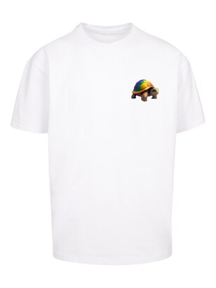 F4NT4STIC Shirt ‘Rainbow Turtle’ Zwart / Wit