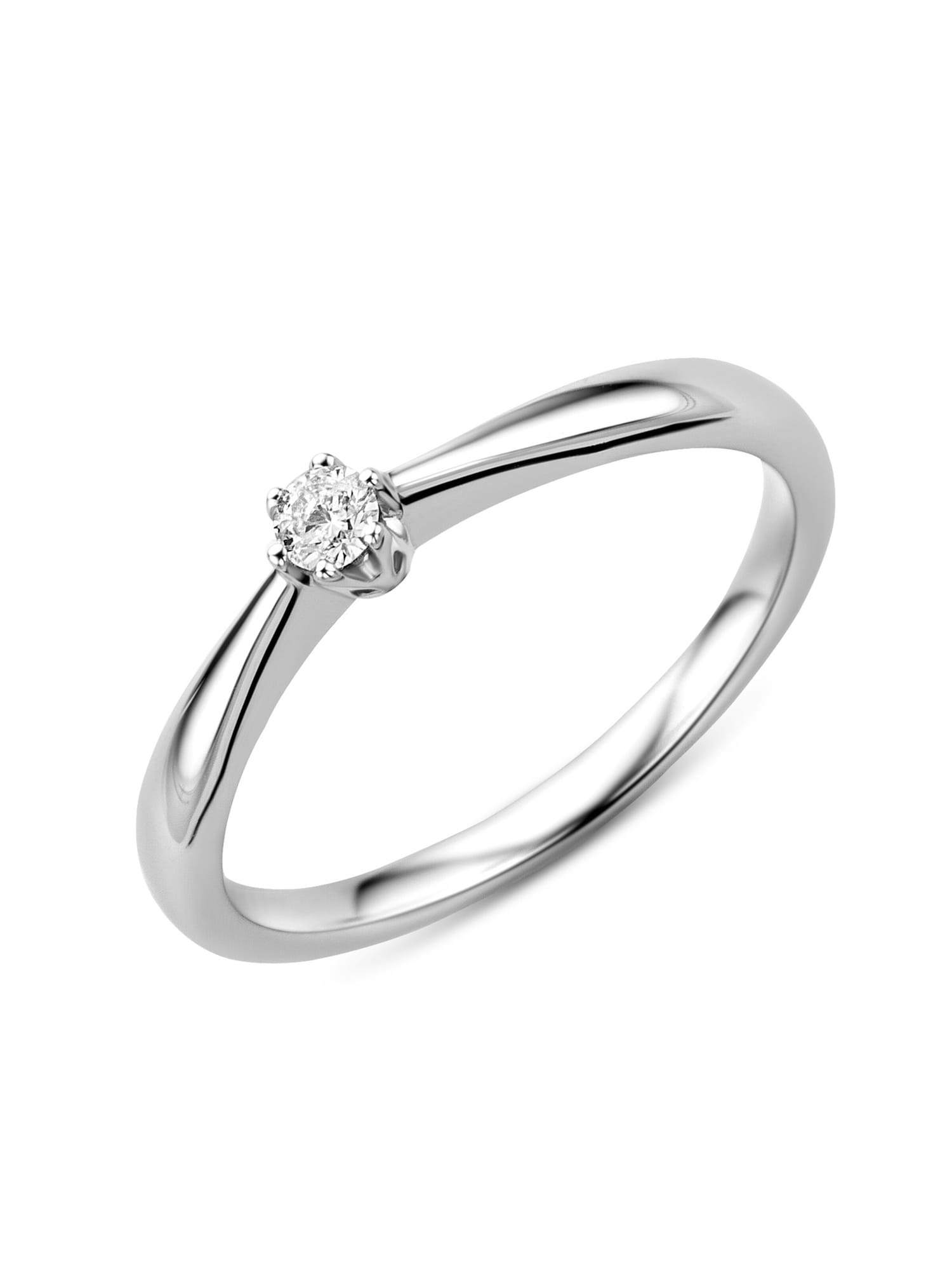 DIAMANT LETERNEL Prsten 'Solitär-Ring aus 375 Weißgold mit 0.09 Karat Diamant' srebro