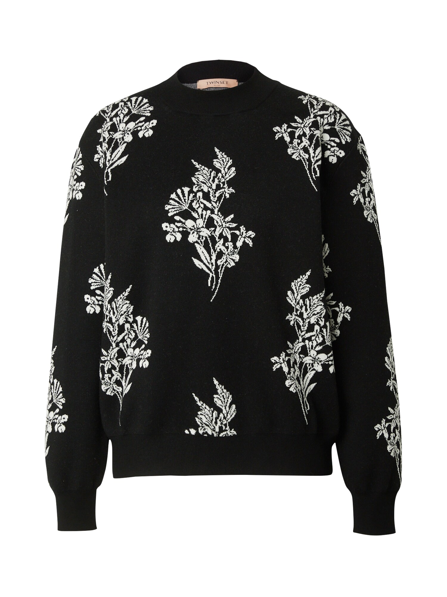 Twinset Pulover  črna / bela