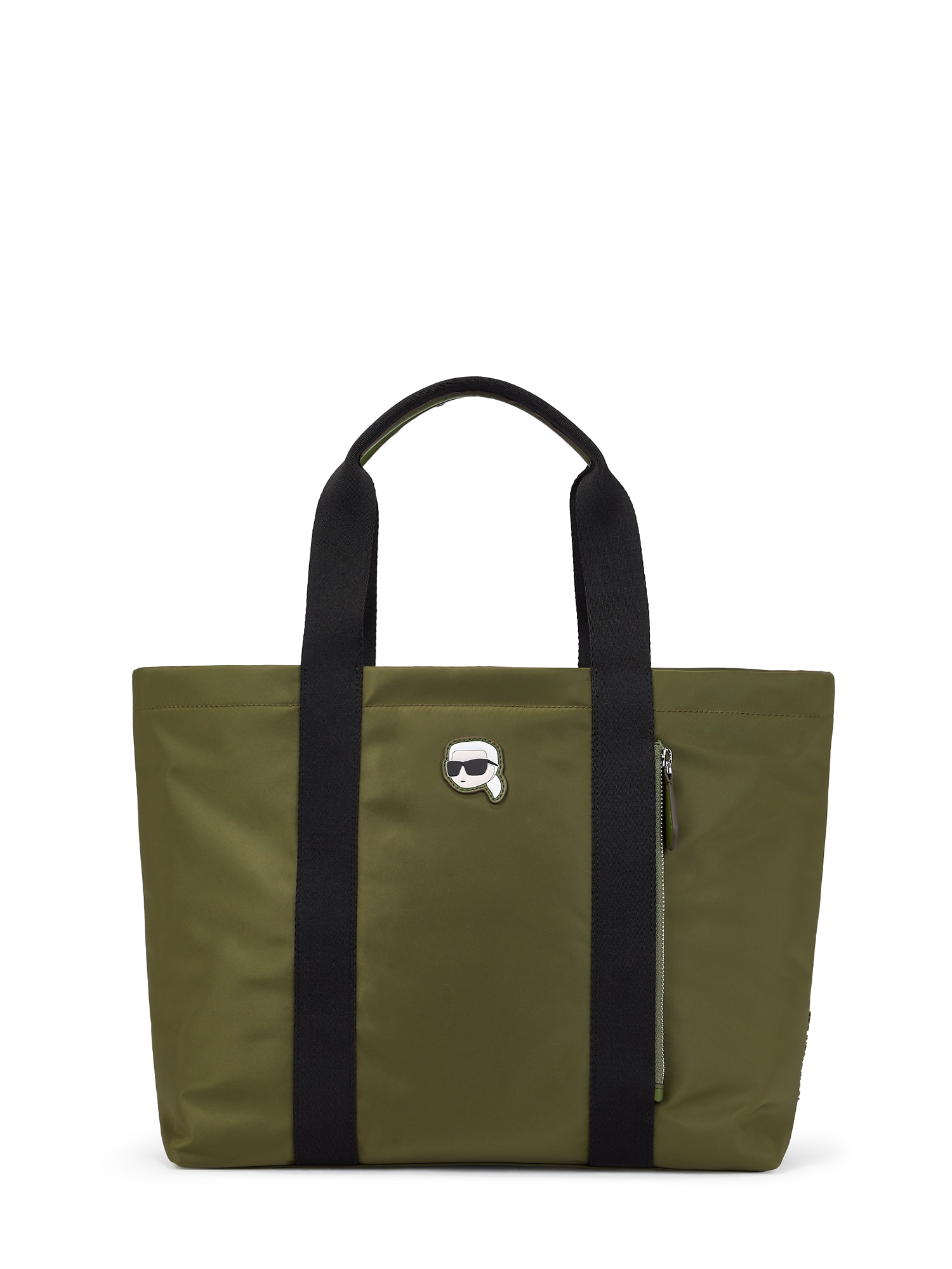 Karl Lagerfeld Nakupovalna torba  oliva / črna / bela