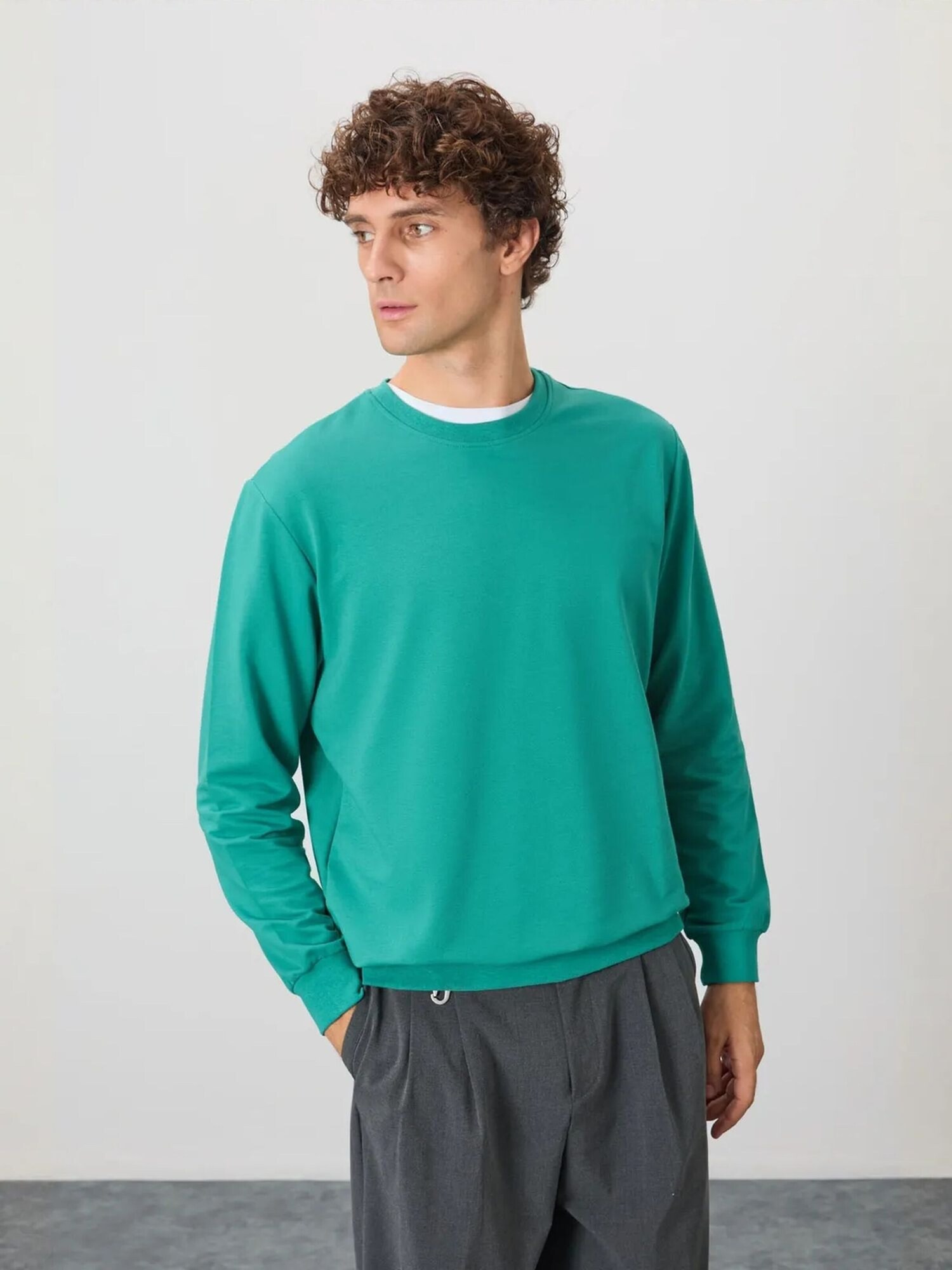 Tommy Life Sweater majica smaragdno zelena