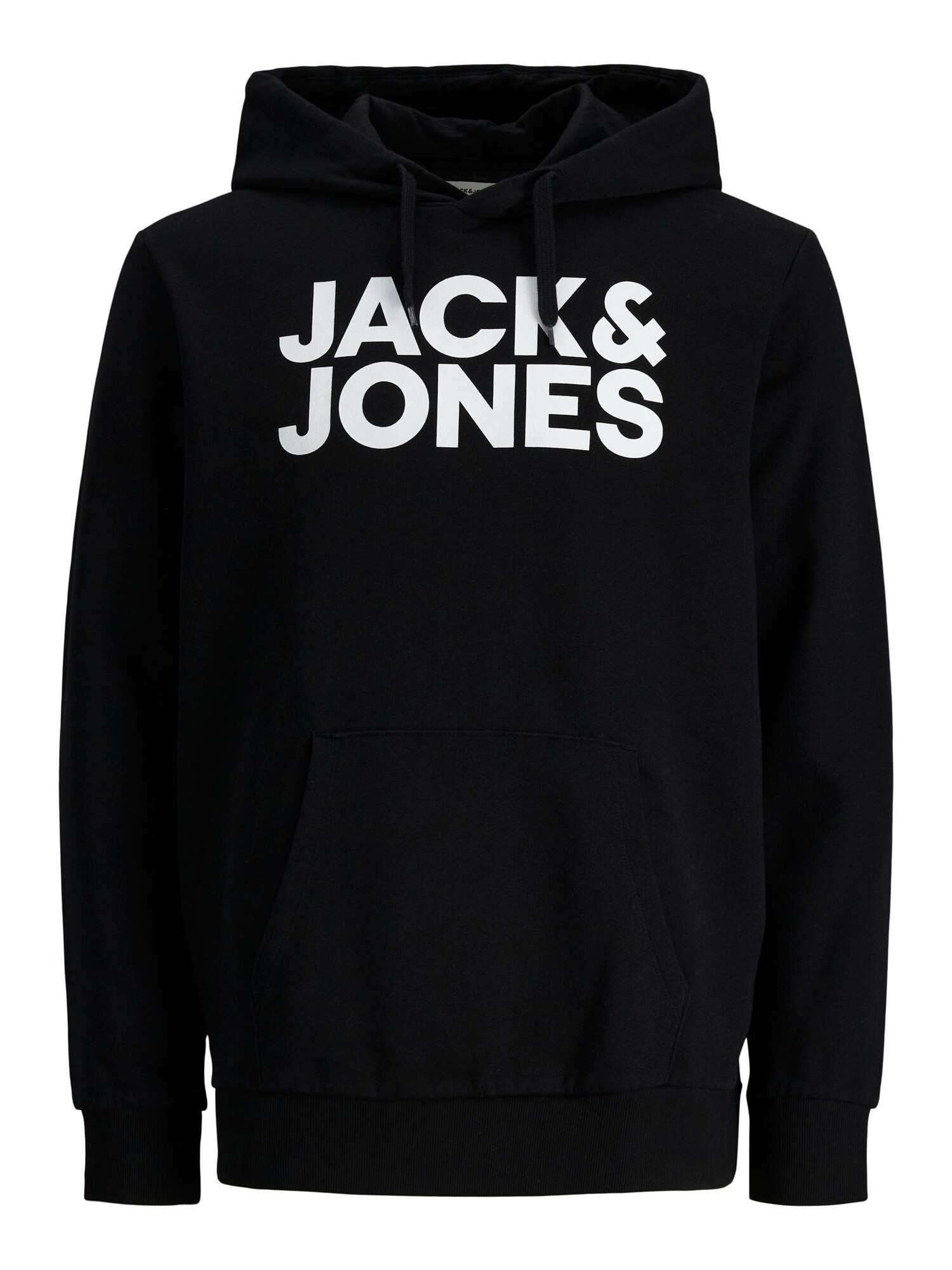 JACK & JONES Bluză de molton gri metalic / alb