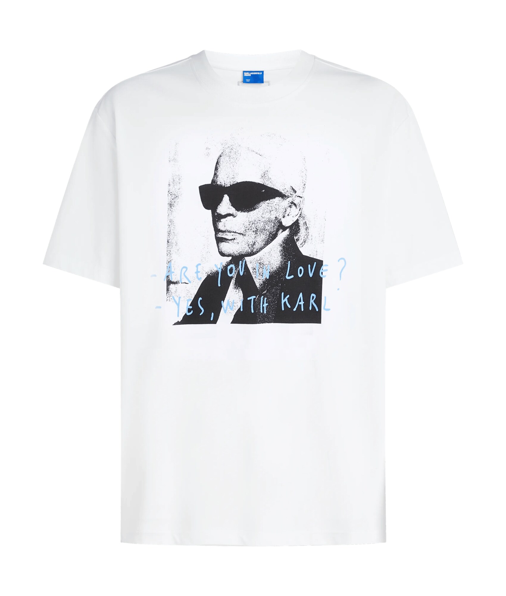 KARL LAGERFELD JEANS Tricou KLJ X Pietro Terzini albastru deschis / negru / alb