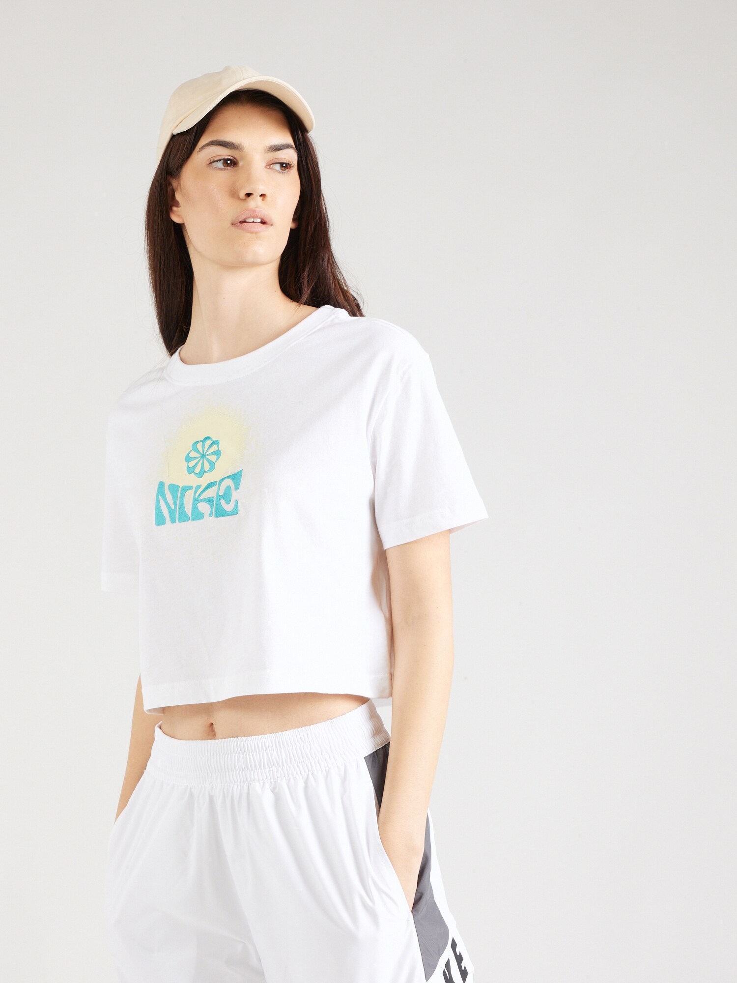 Nike Sportswear Póló  vízszín / pasztellsárga / földi szeder / fehér termék 2. képe