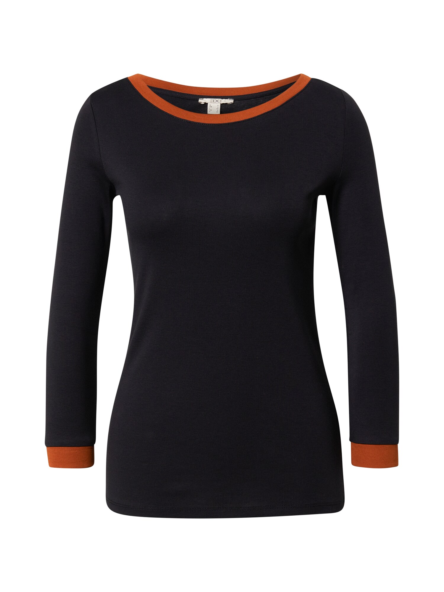 EDC BY ESPRIT Marškinėliai  juoda / oranžinė