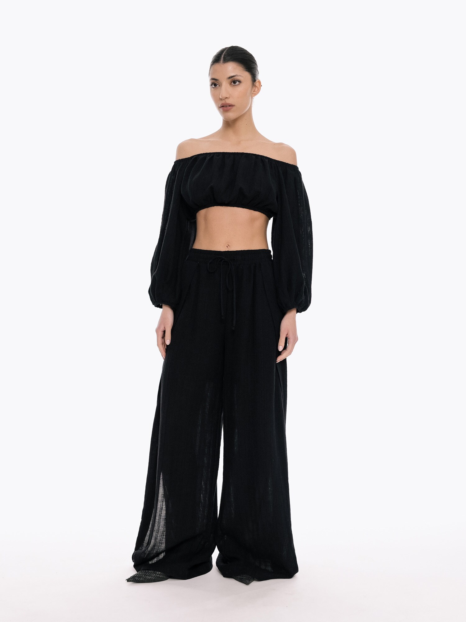 4TAILORS Bluză Busy Line negru