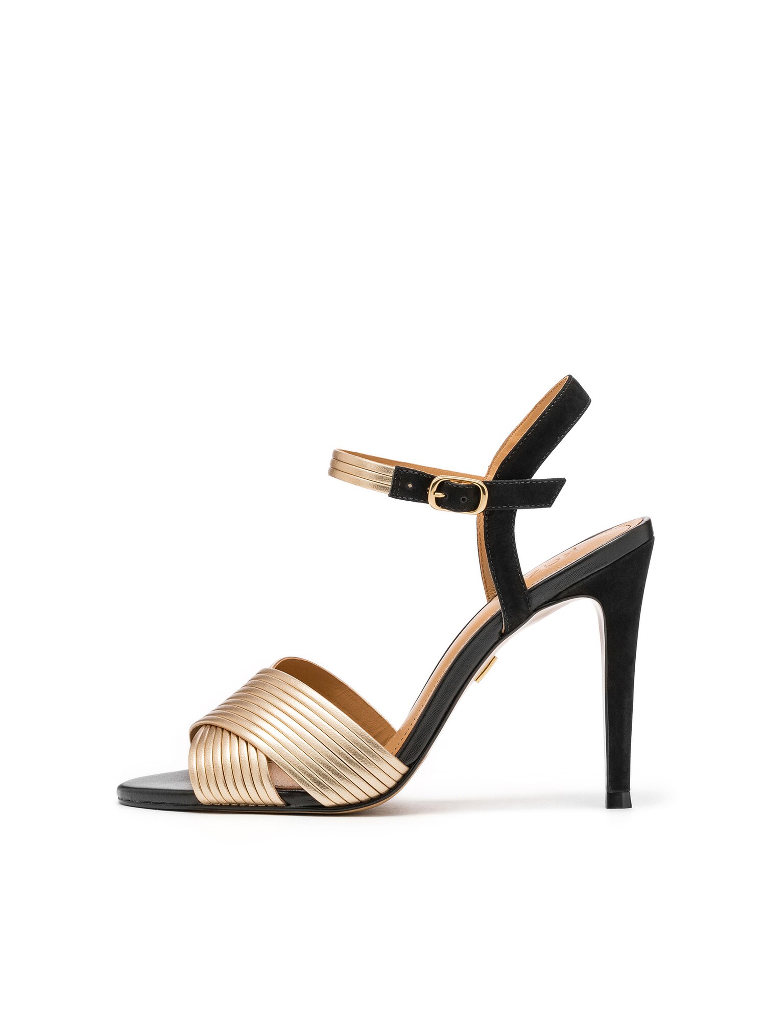 Kazar Sandale  auriu / negru