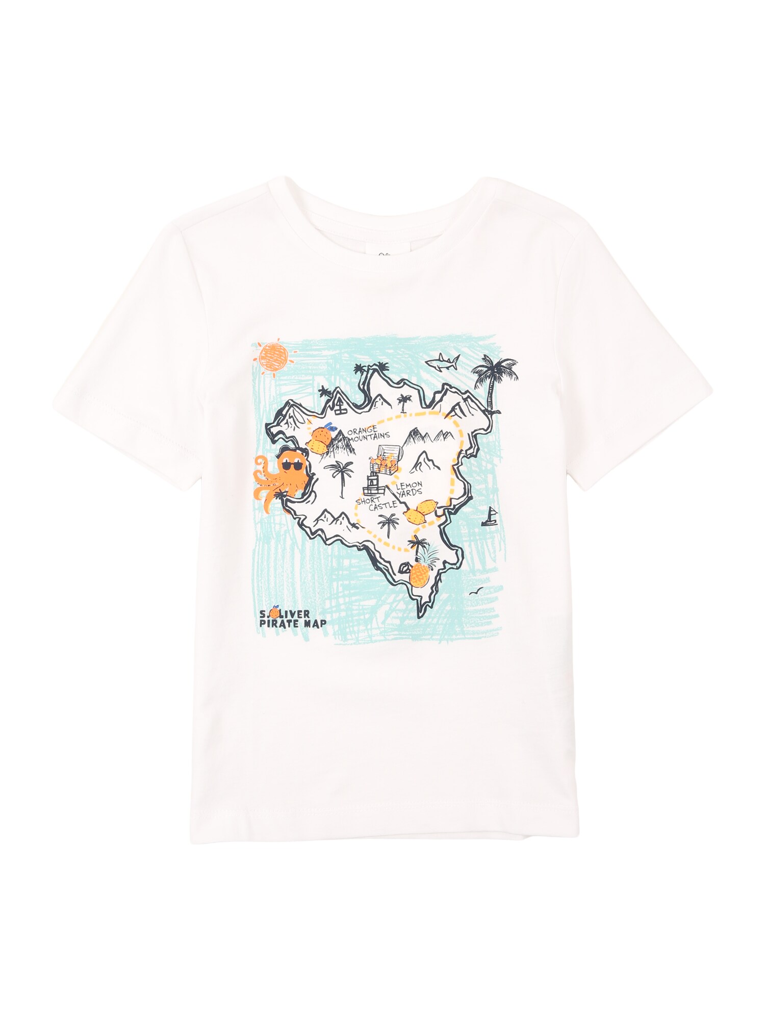 s.Oliver Tricou turcoaz / portocaliu închis / negru / alb