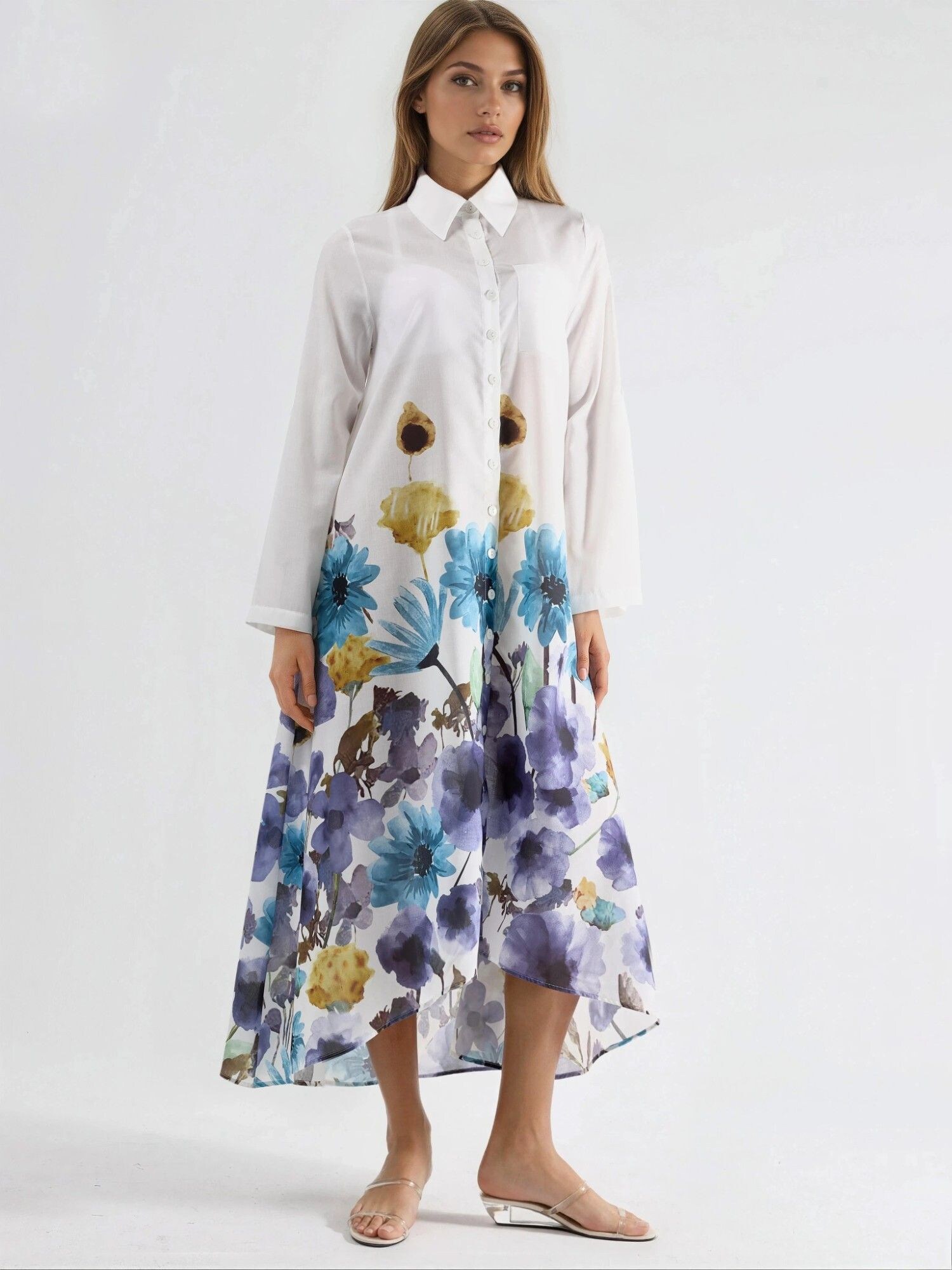 MSN Collection Abito  blu / lilla / bianco