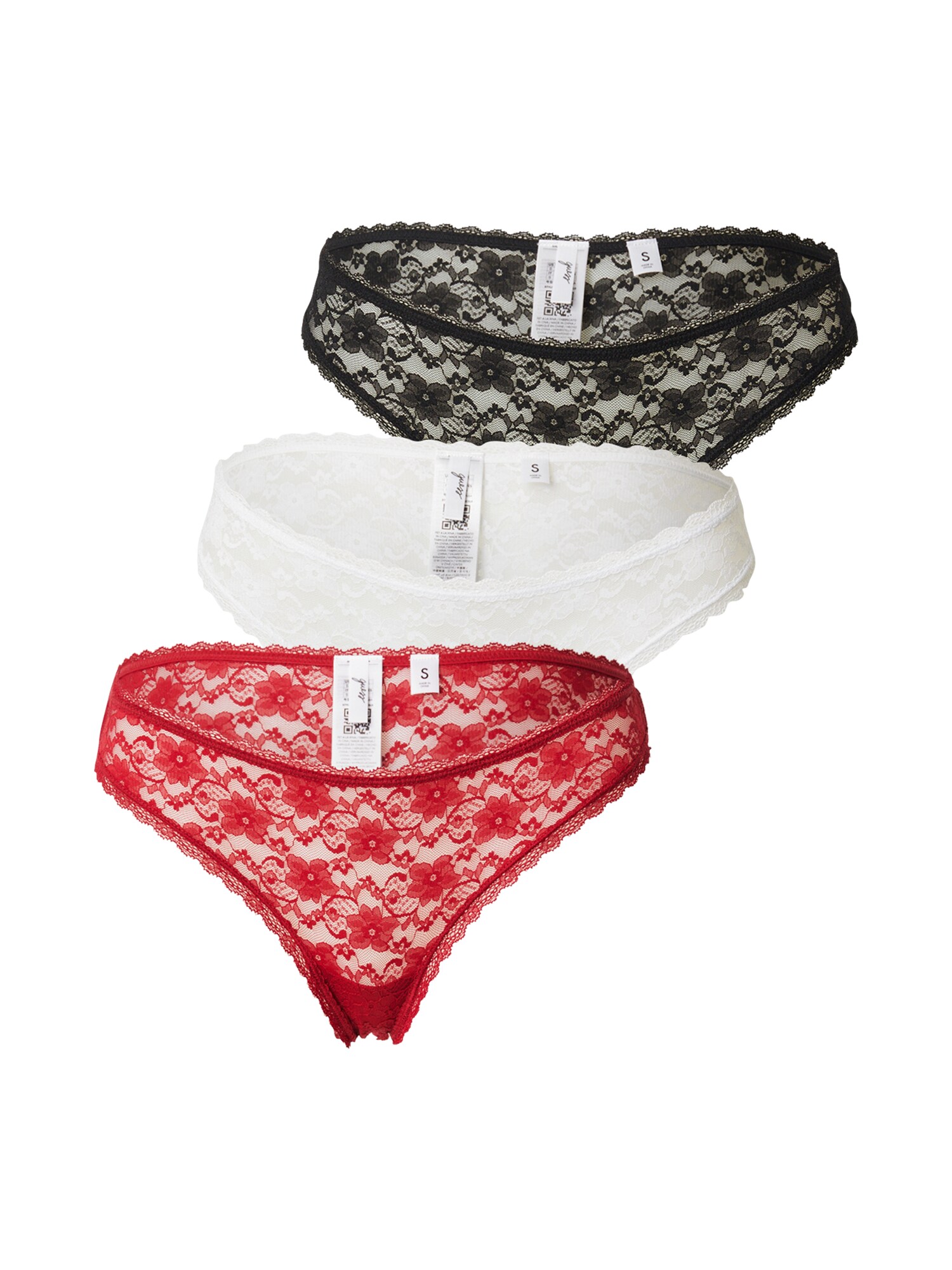 GUESS Tanga  roșu / negru / alb