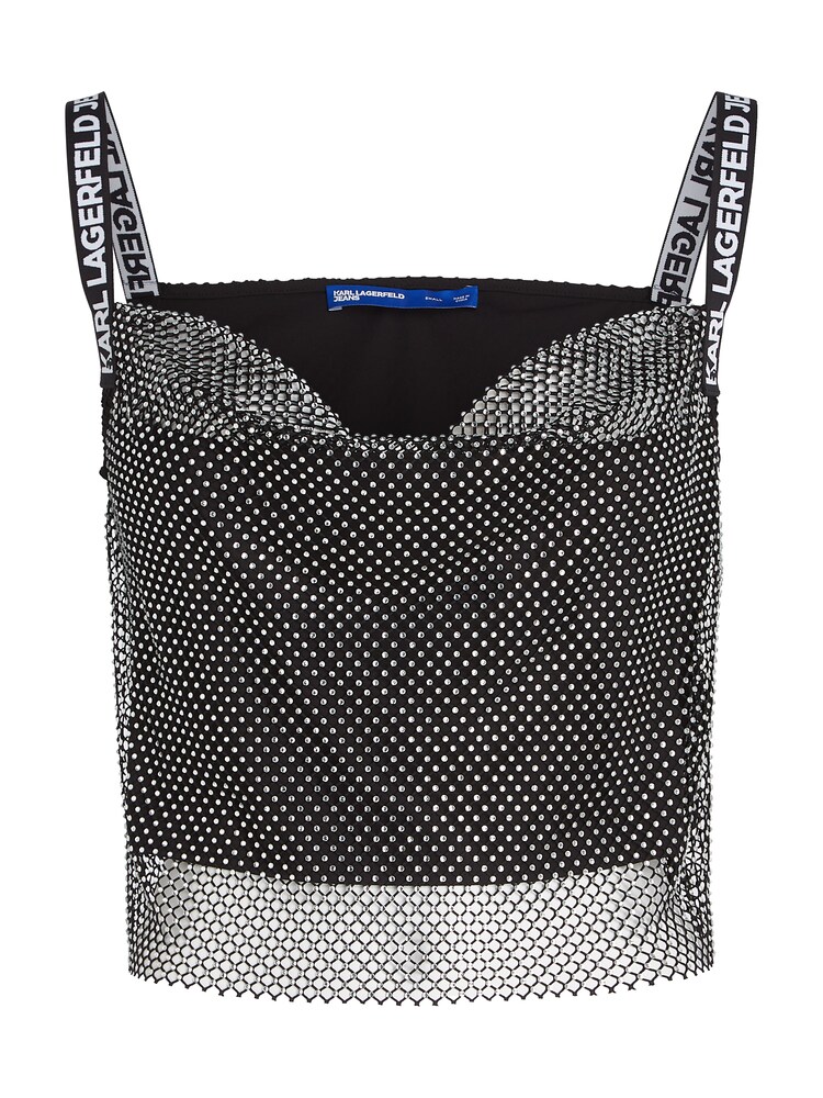 KARL LAGERFELD JEANS Top 'KETTENHEMD' Női fekete , Méret L