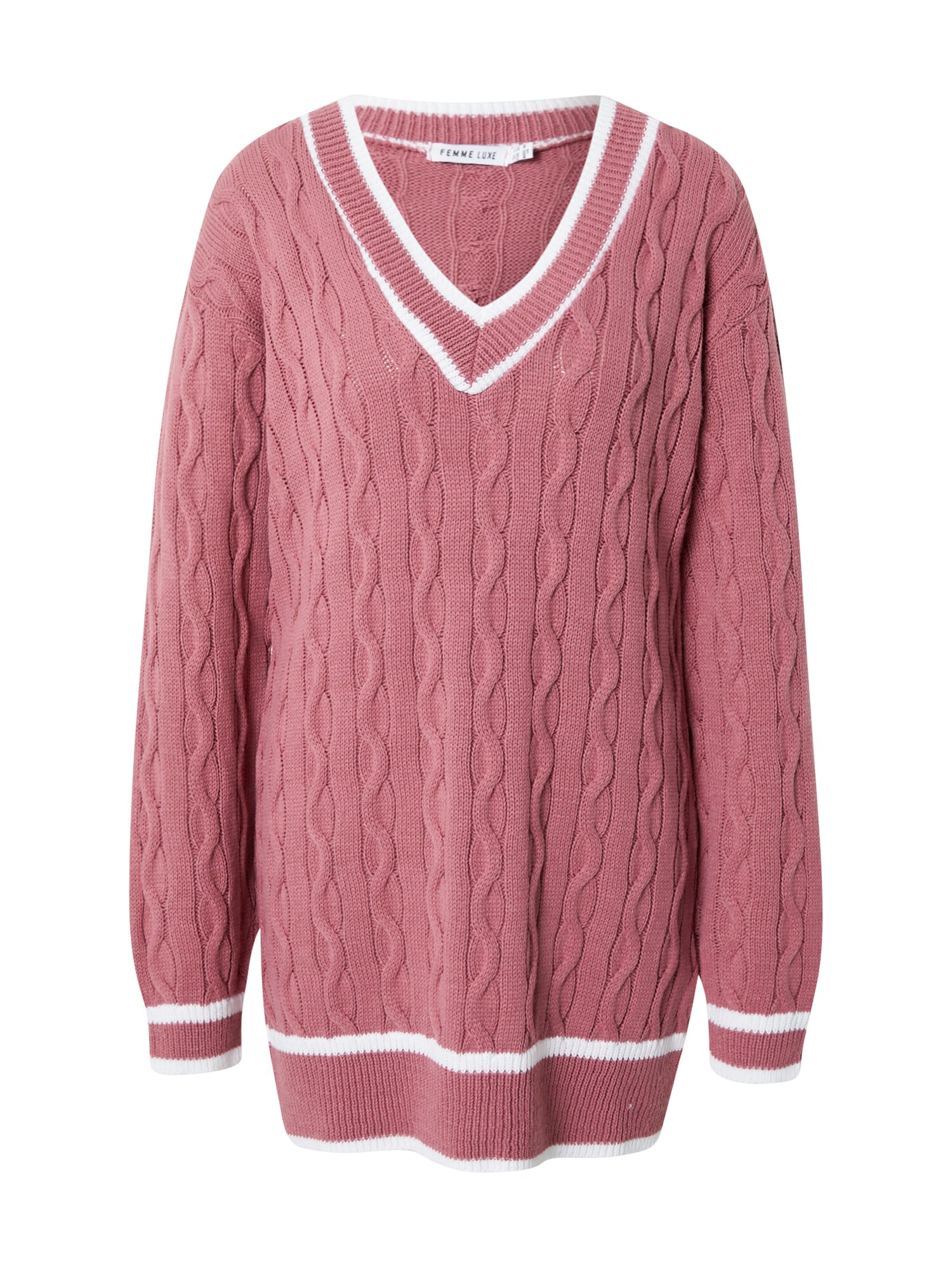 Femme Luxe Pullover 'ROSALIE'  rosé / branco