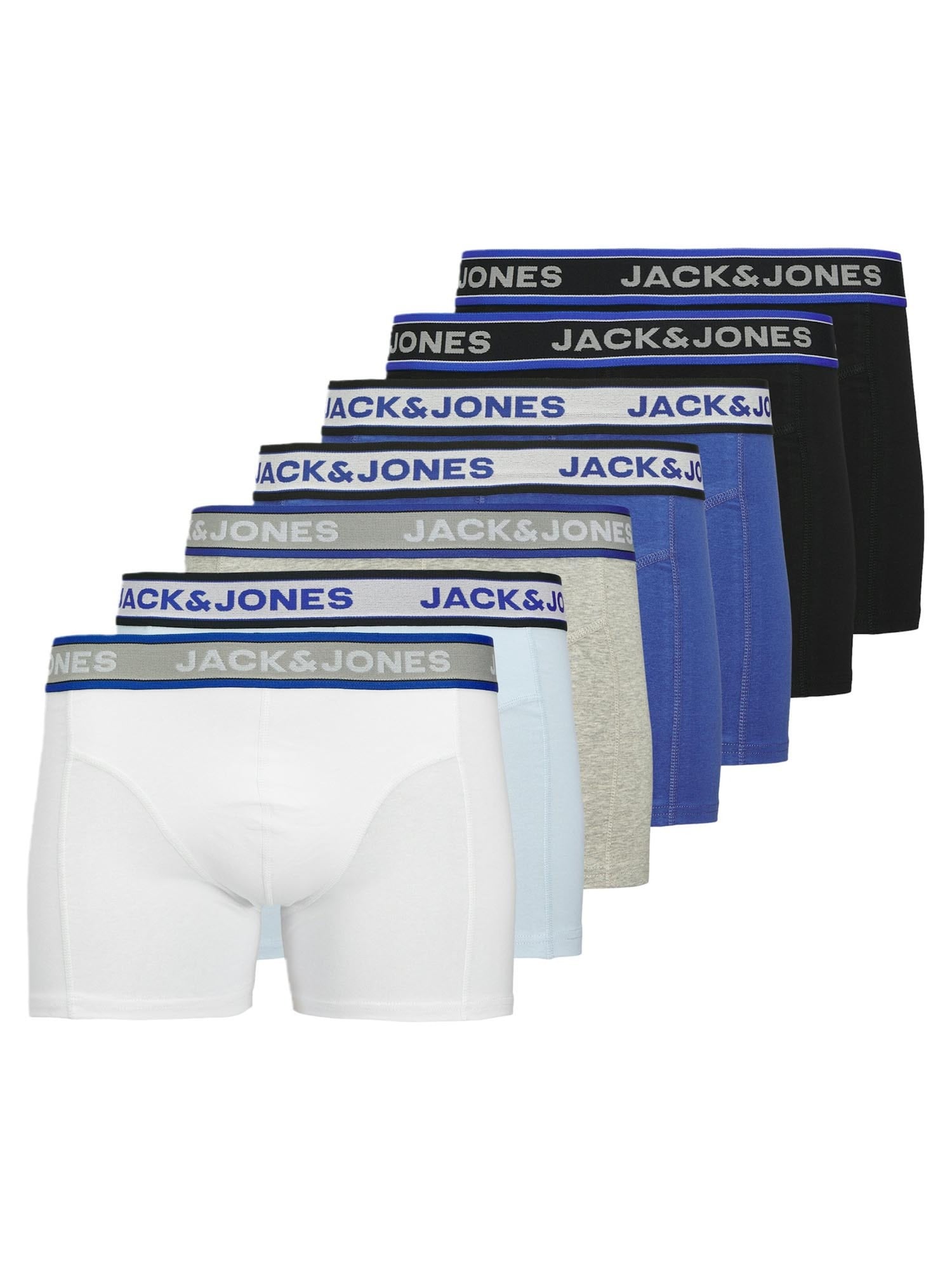 JACK & JONES Calzoncillo boxer 'Hudson' azul / gris claro / mezcla de colores / negro / blanco