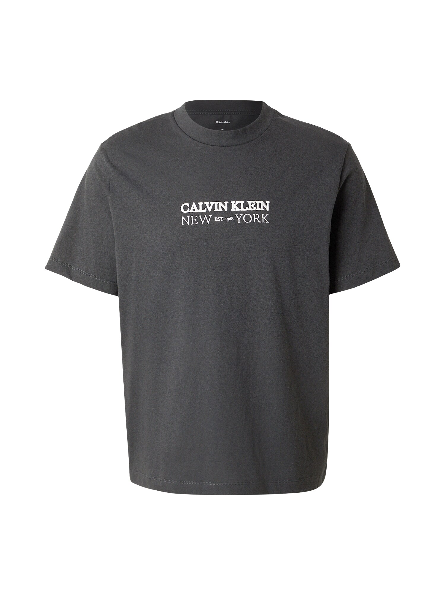 Calvin Klein Tricou  gri metalic / alb