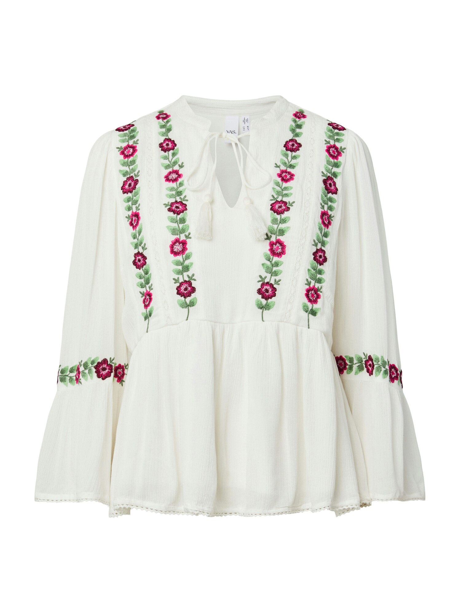 YAS Blusa 'YASChella' verde claro / rosa / rojo oscuro / blanco