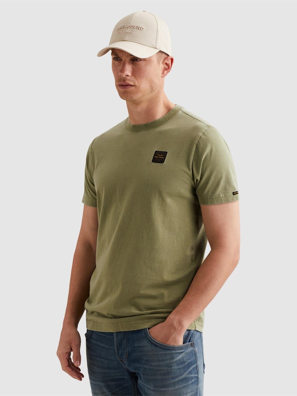 T-shirt 'T-shirt in a cotton blend with garment-dye wash'