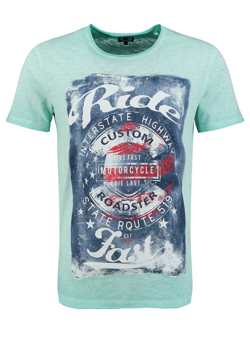 T-shirt 'Fast' blå denim / mint