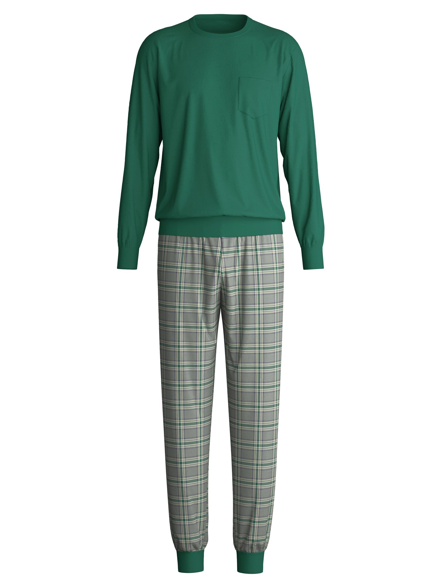 CALIDA Pijama lungă verde pin / verde pastel / verde deschis / mov mură