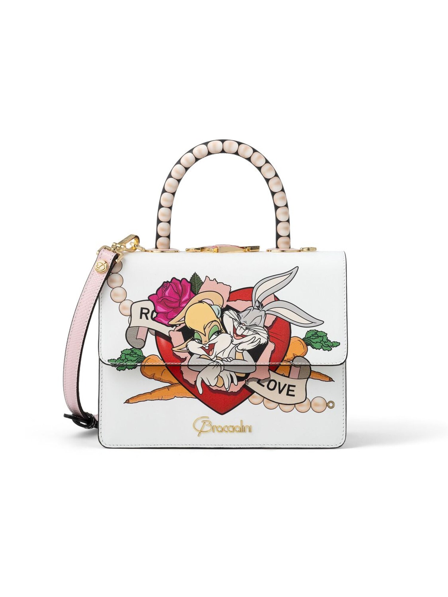 Braccialini Bolso de mano 'Audrey Print Looney Tunes'  blanco