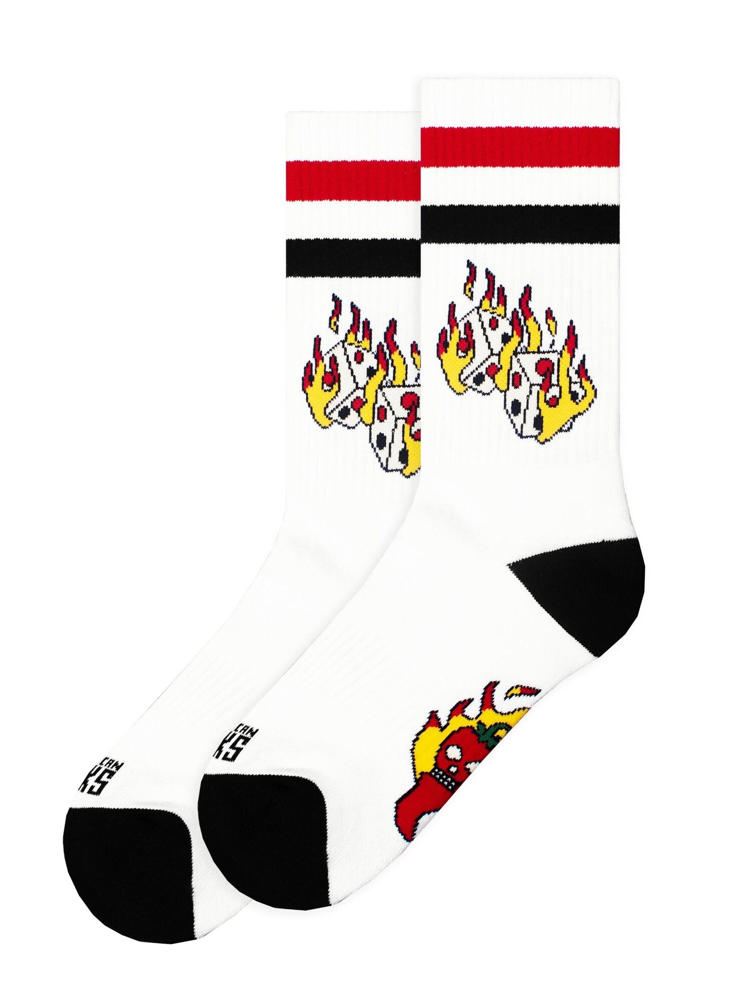 American Socks Calcetines 'Roll the dice - Mid High'  blanco