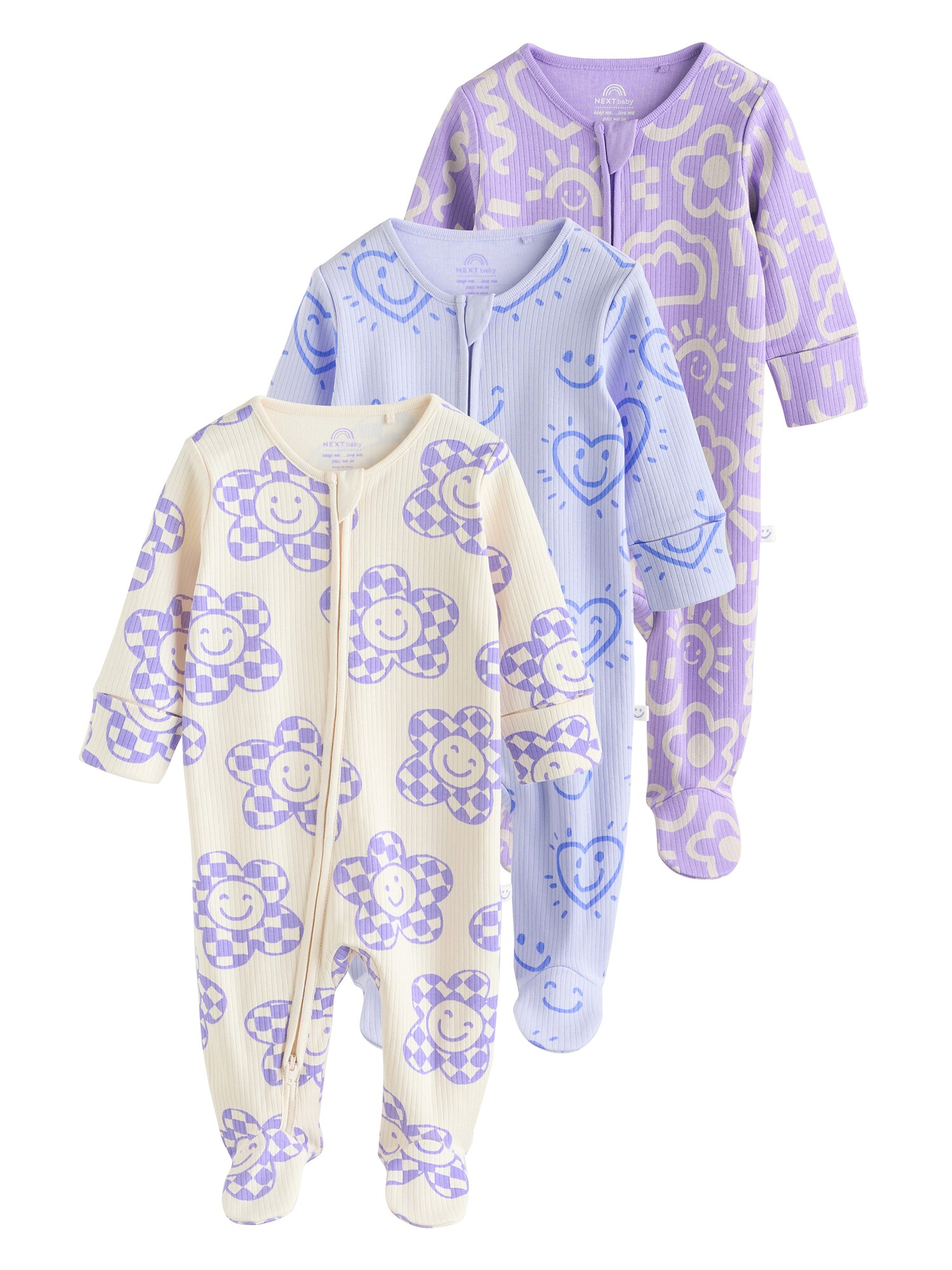 Next Pijamale  bej deschis / albastru / albastru porumbel / lila