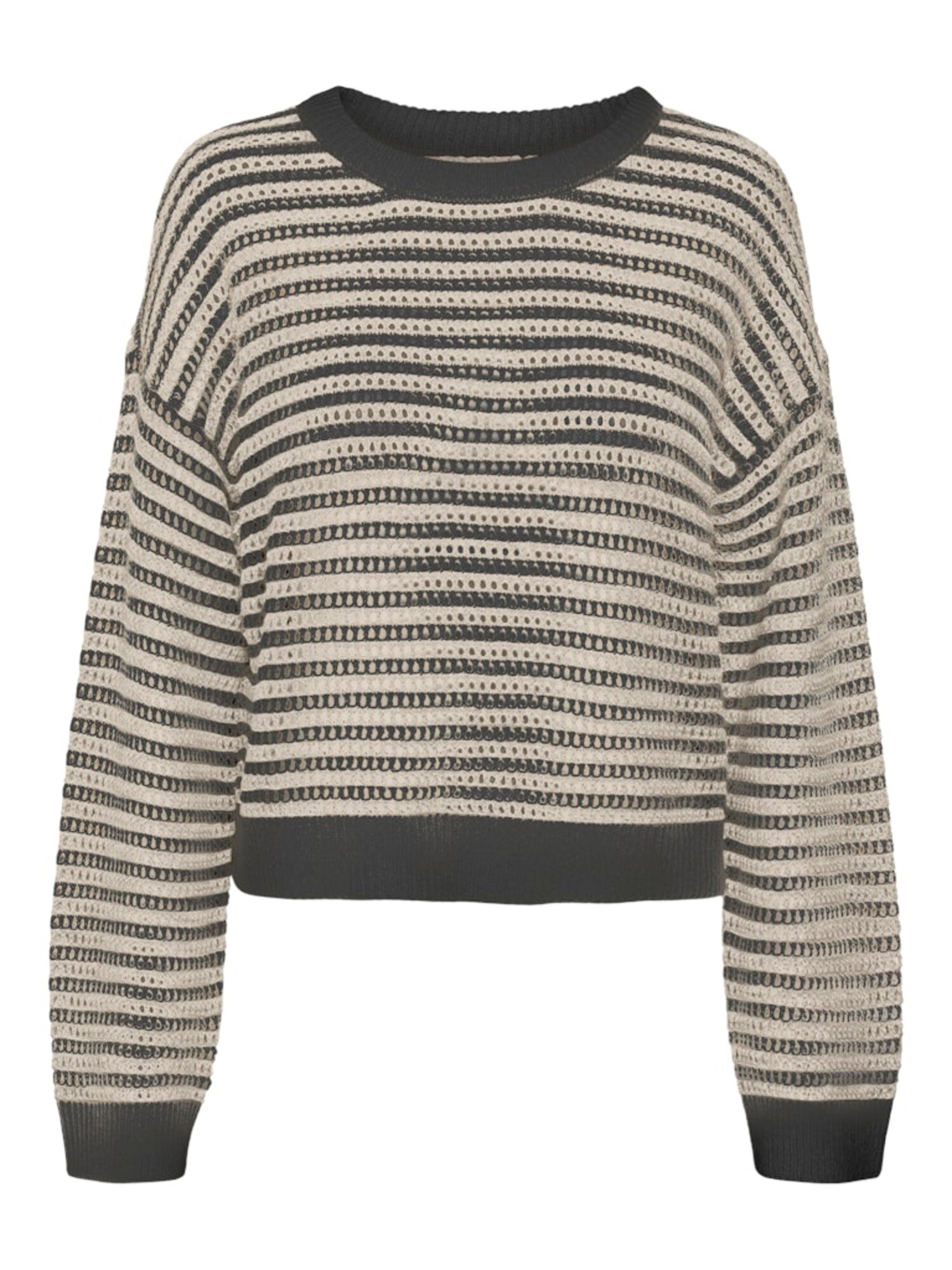 VERO MODA Pulover Newmadera  ecru / negru