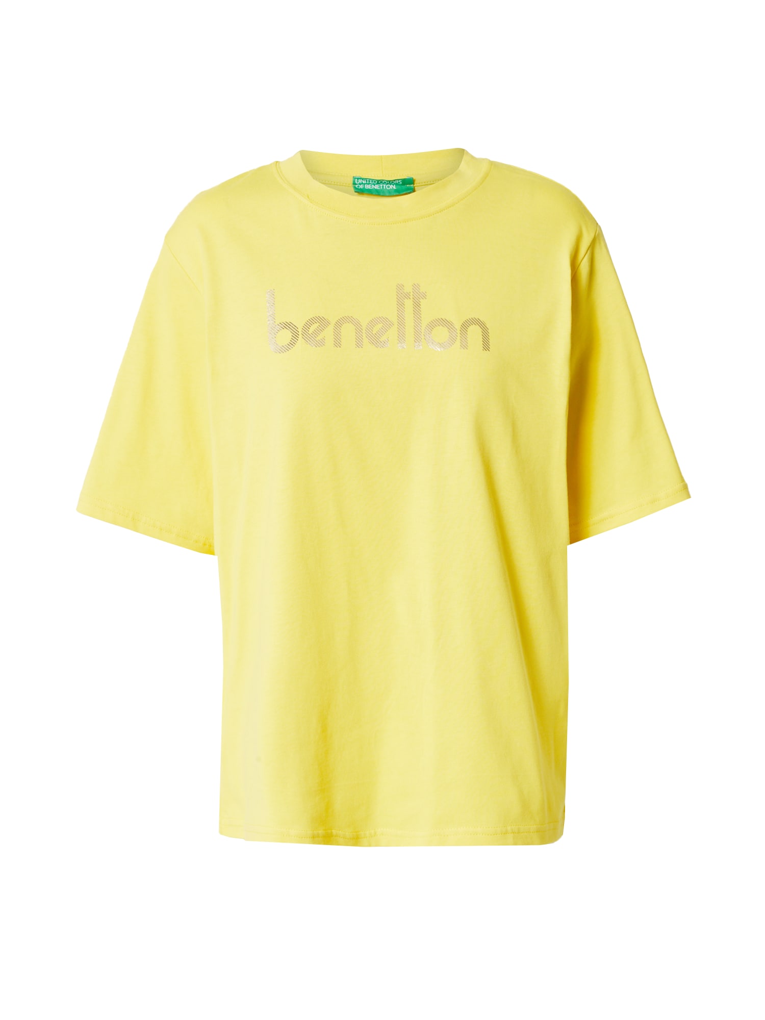 Жени > Дрехи > Тениски и топове > Тениски > Тениски с къси ръкави UNITED COLORS OF BENETTON Тениска  бежово / жълто