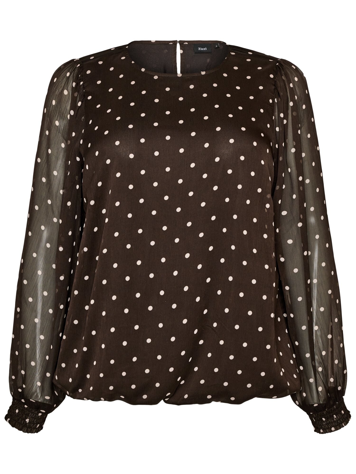 Zizzi Bluza 'PAULA' smeđa / bijela