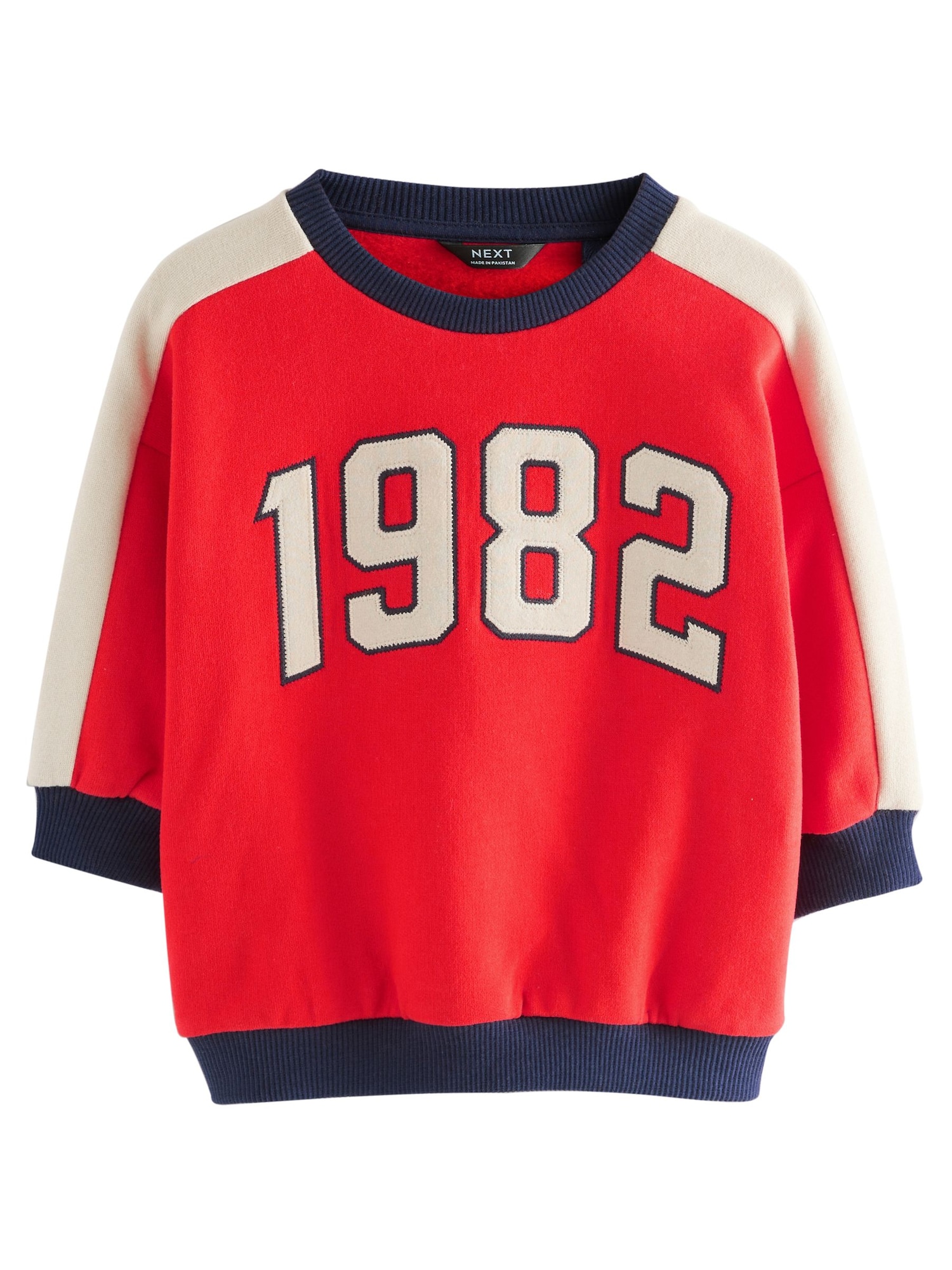 Next Bluză de molton  bej deschis / bleumarin / roșu