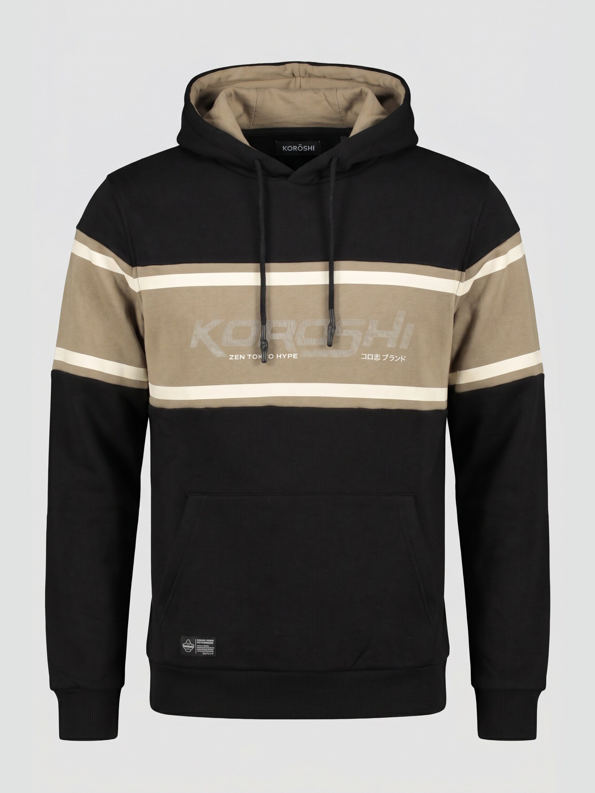 KOROSHI Sweatshirt mörkbeige / svart herr