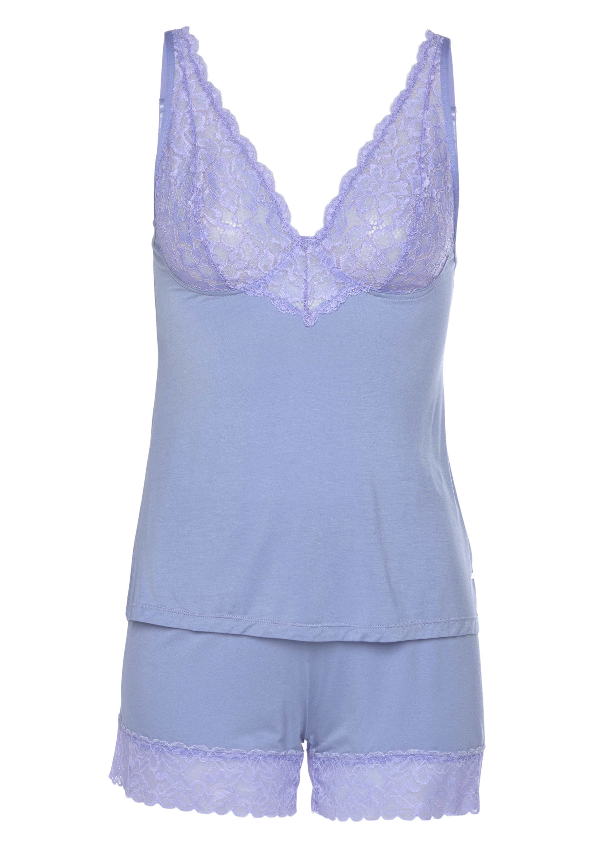 LASCANA Kort pyjamas 'Summer Lace' dam