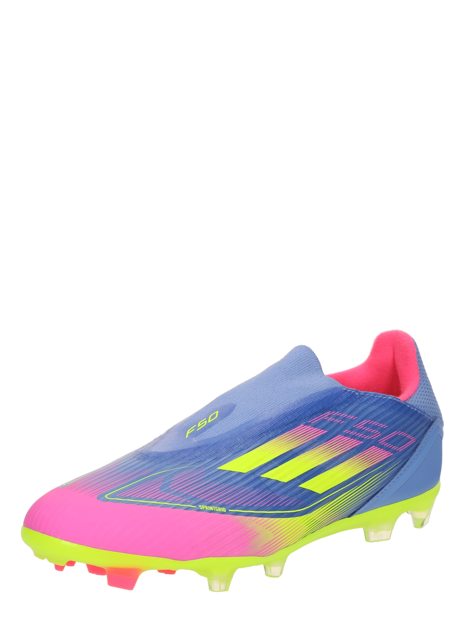 ADIDAS PERFORMANCE Ghete de fotbal F50 League  albastru închis / galben neon / roz neon