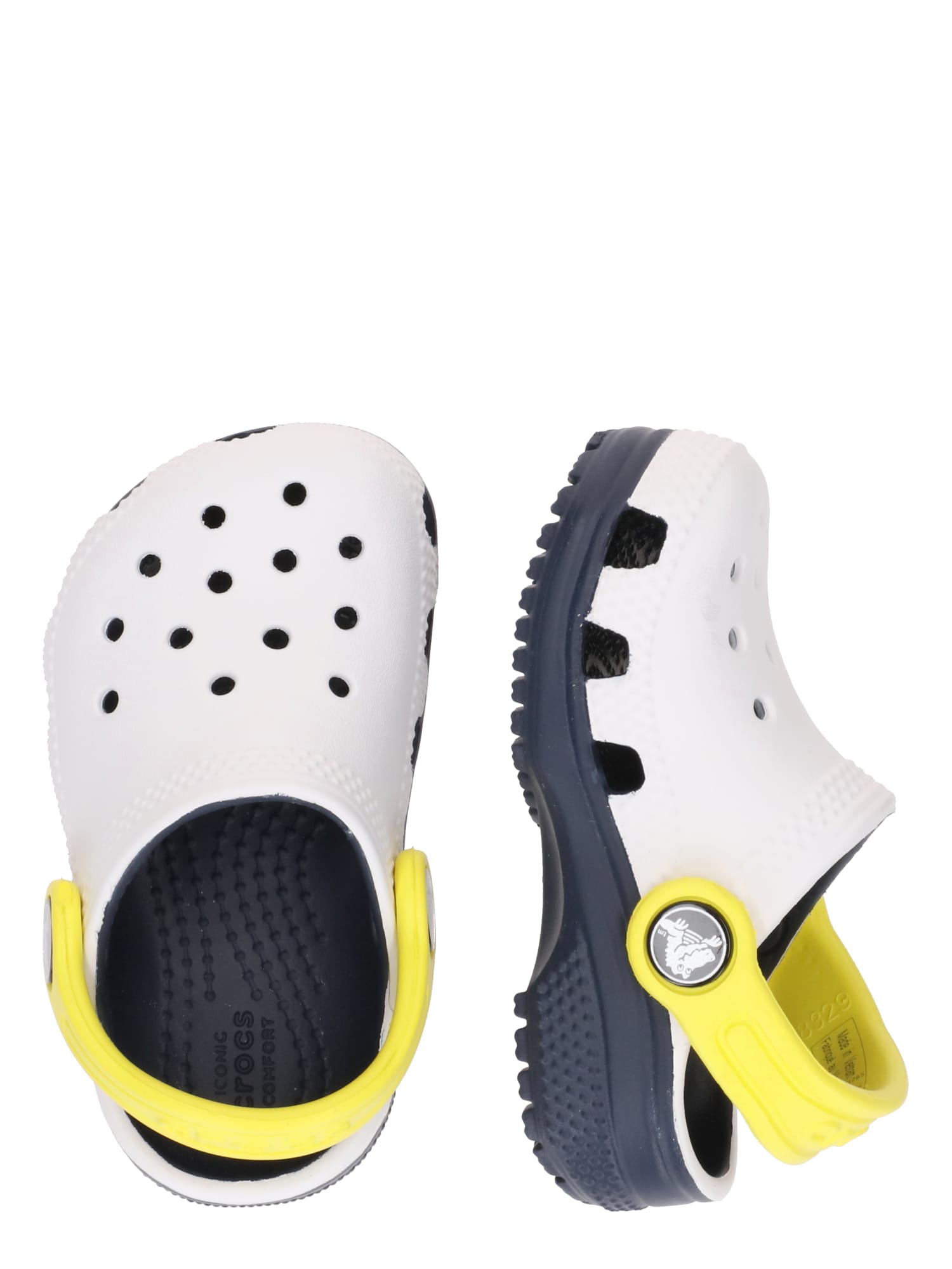 Crocs Nyitott cipők 'Classic'  sárga / fekete / fehér termék 2. képe