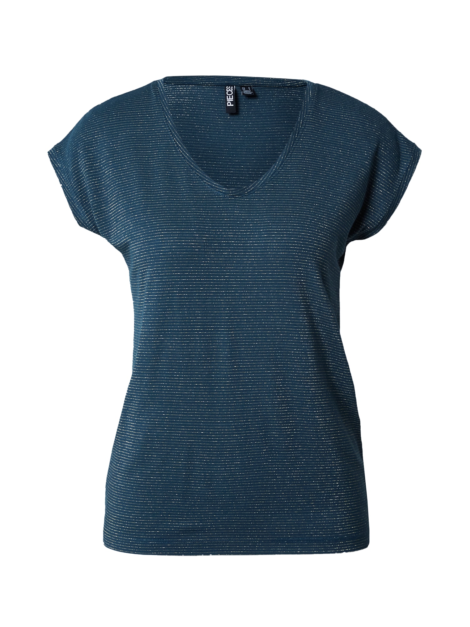PIECES Tricou Billo  auriu / verde petrol