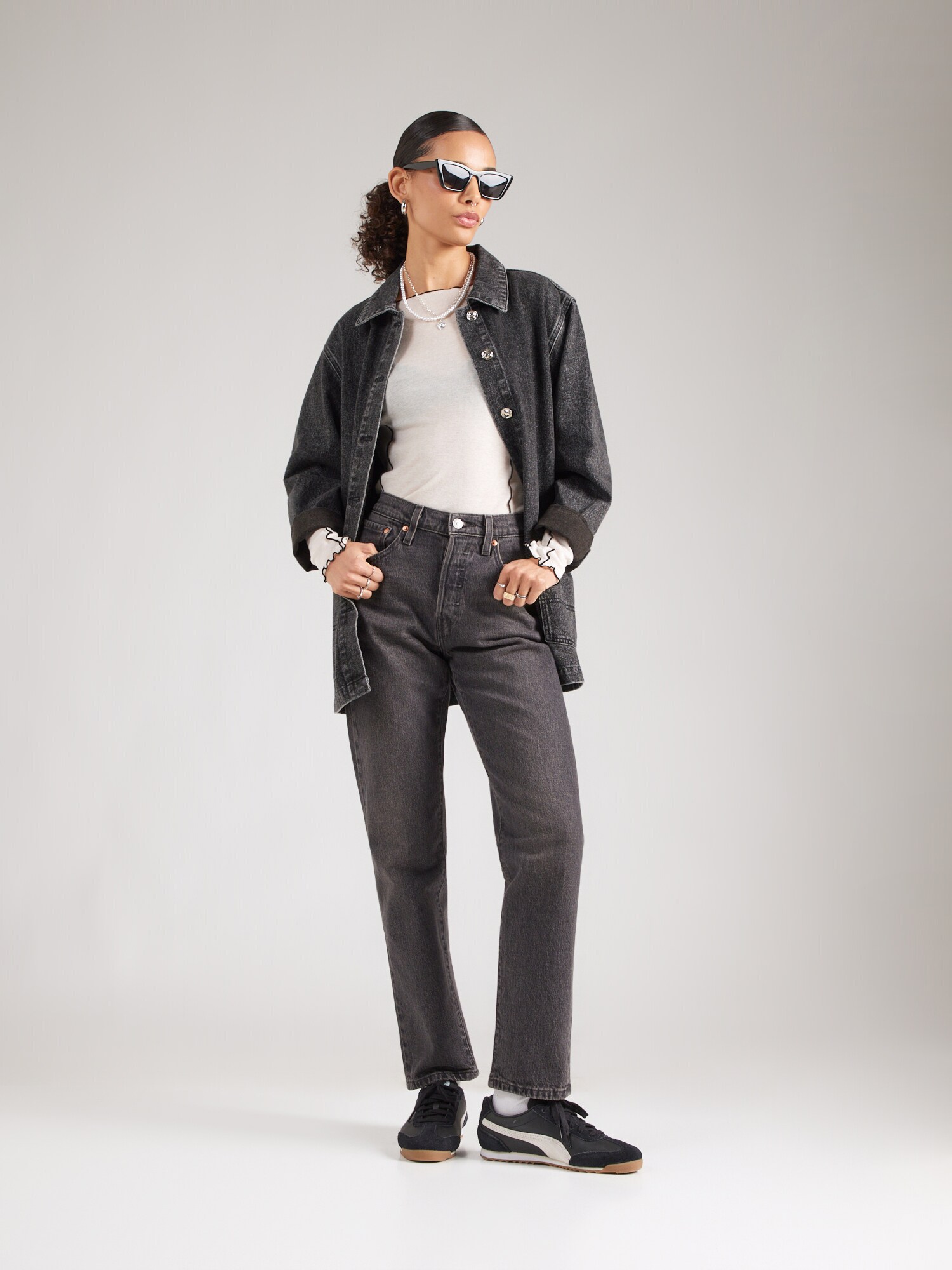 LEVI'S ® Džínsy '501® Crop' čierny denim (obrázok 4)
