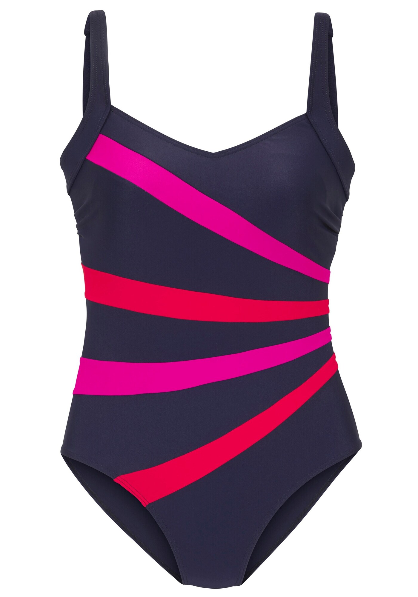 LASCANA Costum de baie întreg  albastru marin / roz / roșu