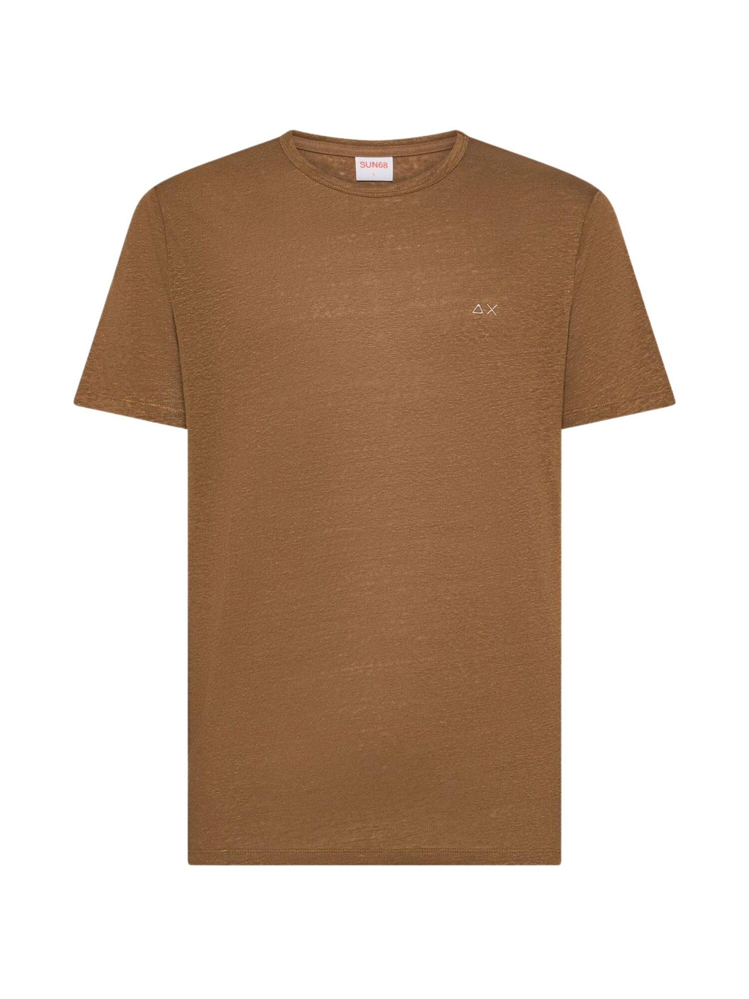 SUN68 Camiseta 'T-SHIRT JERSEY LINEN S/S'  marrón
