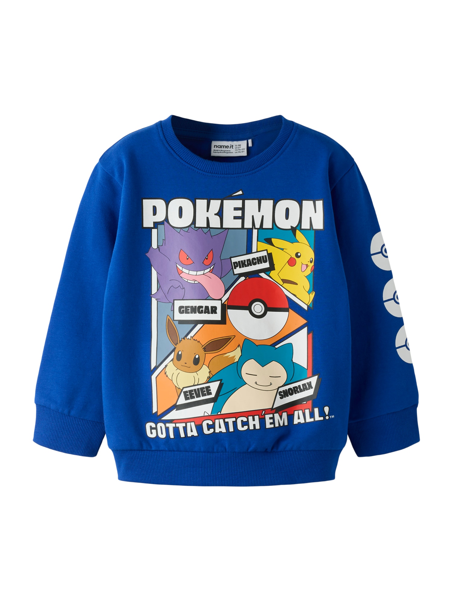 NAME IT Bluză de molton NMMSIBO POKEMON albastru / portocaliu / roșu / alb