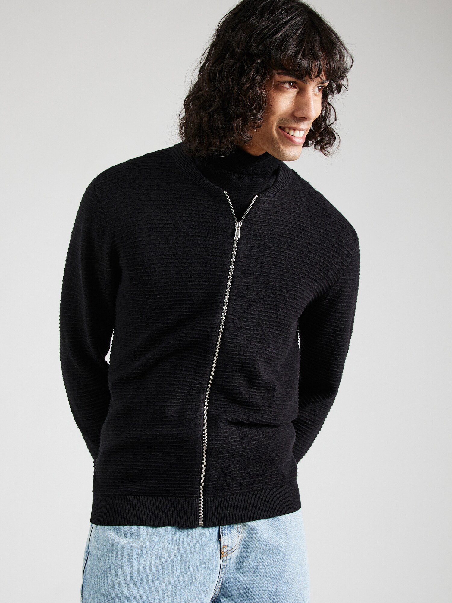 JACK & JONES Tréning dzseki 'OTTO'  fekete termék 2. képe