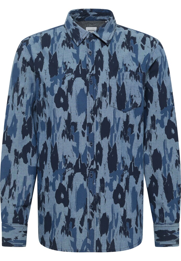 MUSTANG Hemd Herren Größe S blau