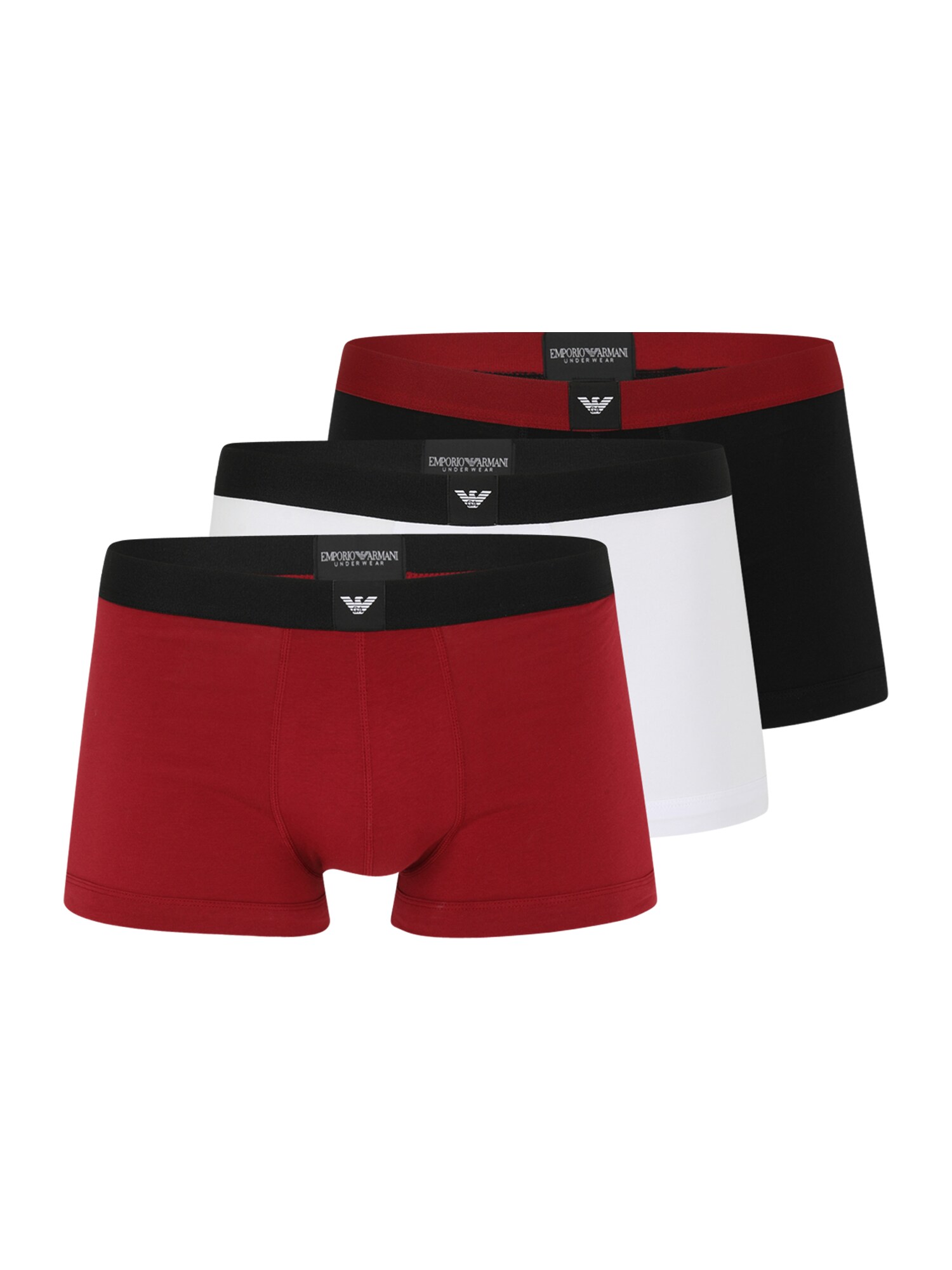 Emporio Armani Boxeri  roşu închis / negru / alb
