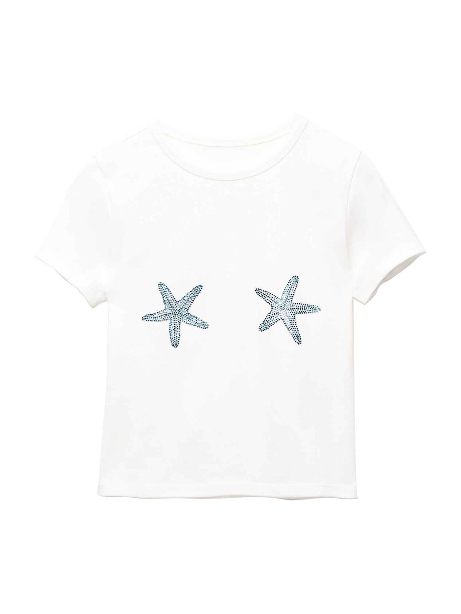 Pull&Bear Tricou ESTRELLAS MERMAID  azuriu / alb